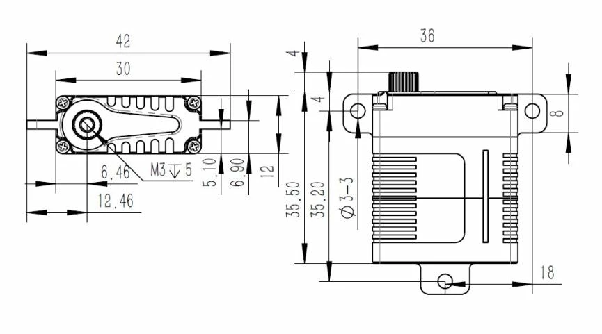 KST A12-T 12mm Digital Servo - Torque 5 KST A12-T 12mm Digital Servo - Torque - Image 3